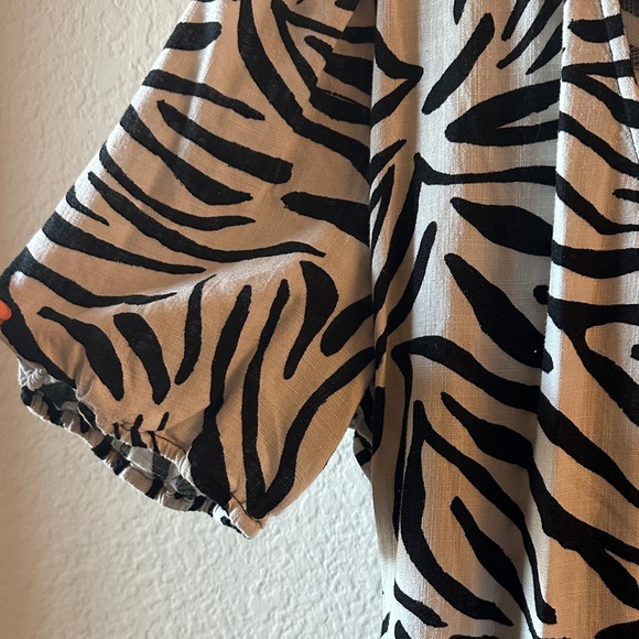 Zara Monochrome Zebra Print Mini Dress - Picture 3 of 4